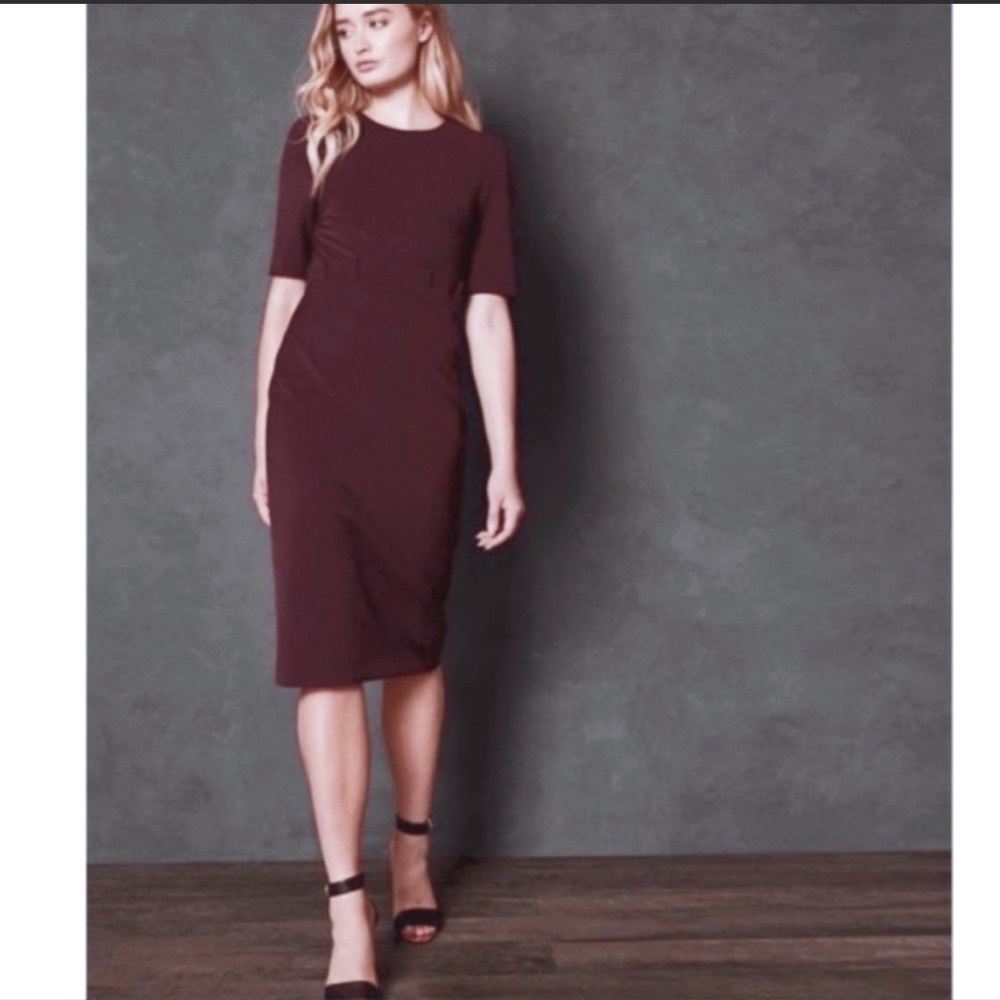 Ted Baker Burgundy Long Sleeve Dress